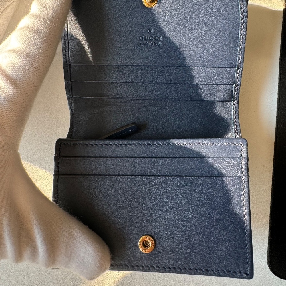 ❌SOLD❌ Gucci Denim and Pearl Marmont Compact Wallet - Picture 4 of 7